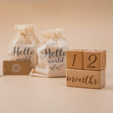 3pcs/set Handmade Baby Milestone Cards Square Engraved Wood Infants-TB00779-Veeddydropshipping